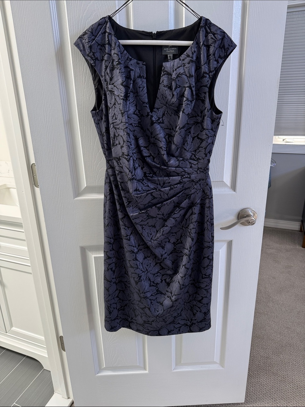 Adrianna Papell Navy Floral Dress - Picture 13 of 16